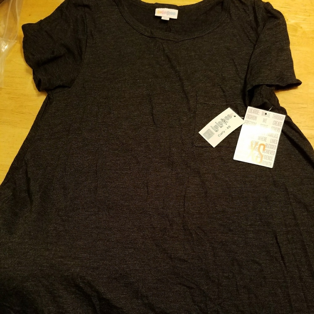 Lularoe carly xs black bnwt microstriped cotton